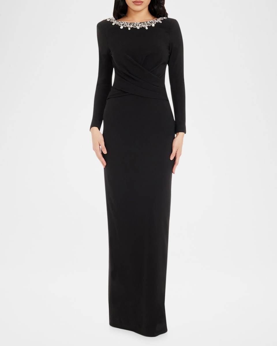 Anne Crystal-Embellished Column Gown
